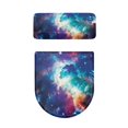 thumbnail image 2 of HELLHERO Colorful Starry Sky Stretch Fits All Toilet Shapes Elastic Bottom Elastic Fabric Lid Cover Set for Toilet Modern Bathrooms Elastic Installation Washable and Reusable 17x21 Inches 2 Pack, 2 of 6