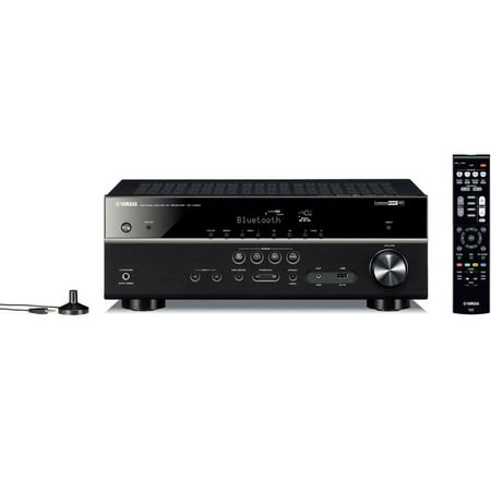 Yamaha RX-V483BL 5.1-Channel 4K Ultra HD MusicCast AV Receiver V483 Home Theater Audio (Best Mid Range Home Theater Receiver)