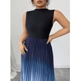thumbnail image 5 of Women's Maxi Dress Ombre Mock Neck Sleeveless Pleated A Line Flowy Long Dresses, 5 of 5
