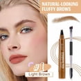 thumbnail image 5 of 4-Fork Tip Eyebrow Pen, Waterproof Brow Color for Natural Hair-Like Brows, Long-Lasting, 2ml, #01 Light Brown, 5 of 12