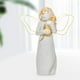 thumbnail image 2 of Estatua de ángel de Resina Pintada Sala de Adornos , Ángel chica 3 negro Angel Girl 3 Blanco, 2 of 8