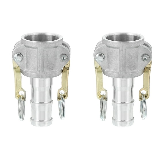 Uxcell 2 Pack 1" Aluminum Cam Lock Fittings - Male Adapter x Female NPT Thread, Quick Disconnect Coupling Cam Lock Hose Fitting, Corrosion Resistant (Part C Cam Groove Type)