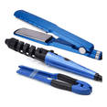 thumbnail image 1 of Kit De Plancha Alaciadora 450° + tenaza Rizadora Cabello, Azul, 1 of 5