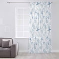 thumbnail image 3 of Coastal Coral Semi Sheer Curtains Drapes for Living Room, Bedroom, French Doors Window 72 Inches Long, Ocean Starfish Blue Conch Summer Sea Rod Pocket Chiffon Curtain Drapery Voile Draperies Panel, 3 of 6