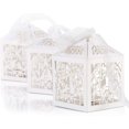 thumbnail image 1 of 50 Caja de Regalo de Bautizo, Baby Shower, Boda, Caja de Regalo de Caramelos, Caja de Papel para Regalo de Boda, Regalo de Fiesta, Envoltorio con Cinta (Blanco), 1 of 4