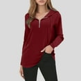 thumbnail image 2 of EDFBUYKRS Long Sleeve Shirts for Women Crew Neck Casual Tunic Tops Lightweight Pullover L, 2 of 5