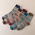 thumbnail image 4 of KRONDO 5PCS Men Thick Socks Ethnic Retro High Quality Winter Warm Breathable Sock, 4 of 7