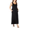 thumbnail image 3 of 24seven Comfort Apparel Plus Size Sleeveless Tank Maxi Dress with Pockets, 3 of 4