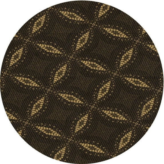 Ahgly Company Indoor Round Patterned Red Dirt Brown Area Rugs, 8' Round
