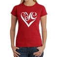 thumbnail image 1 of Women's Word Art T-Shirt - Script Love Heart, 1 of 2