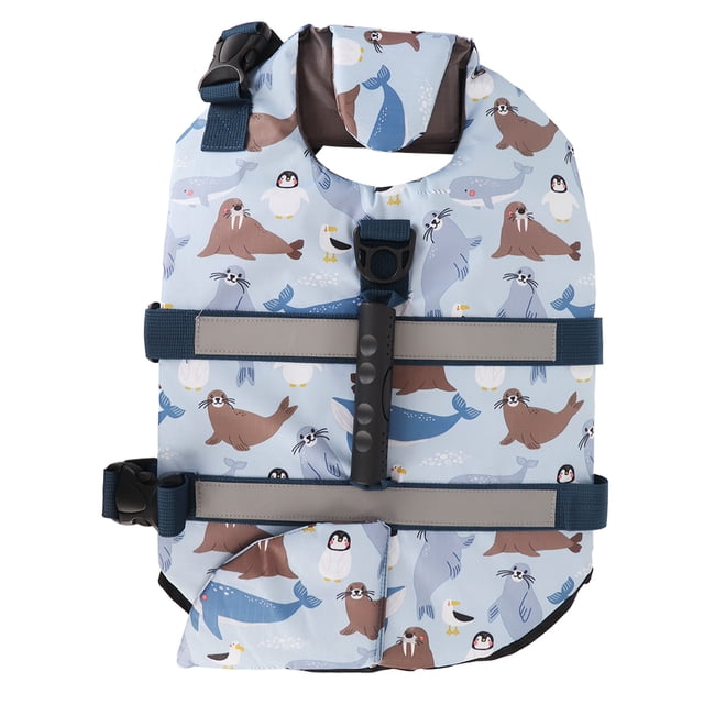 Chaleco salvavidas reflectante ajustable para perros, chaleco salvavidas de flotación para mascotas con asa de rescate para nadar y navegar, talla M