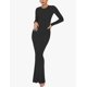 thumbnail image 3 of Vestido ajustado elegante de verano de manga larga y cuello redondo para mujer, 3 of 5