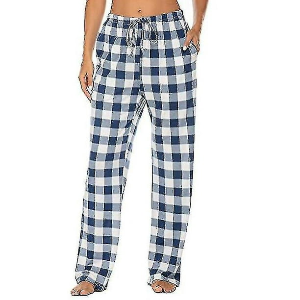 Mens Pajama Pants With Pockets, Mens Soft Flannel Plaid Pajama Sleep Pants