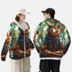 thumbnail image 4 of Balery Maple Meditating Bear Sudadera ligera de manga larga con capucha y protección solar UPF 50+ para hombre y mujer, ideal para pesca y running-Medium, 4 of 7