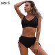thumbnail image 2 of Trajes de baño de 2 piezas con cintura alta y lazo en la parte delantera para mujer - Negro Zhivalor BST3000912-1, 2 of 6