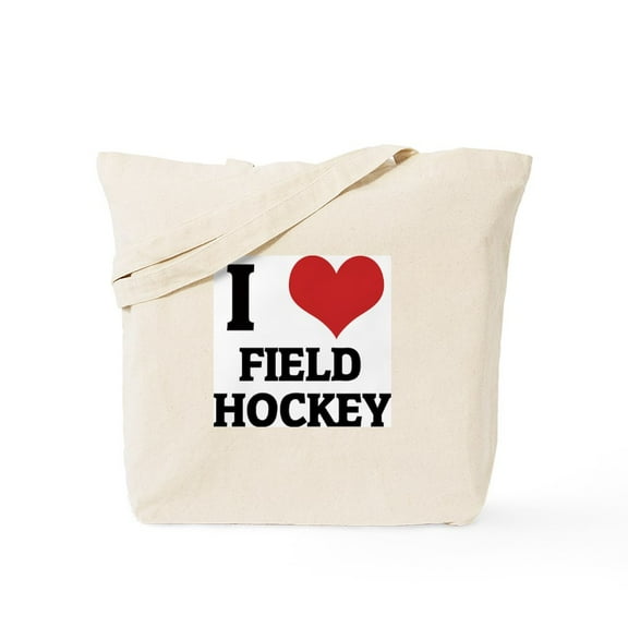 CafePress - I Love Field Hockey Tote Bag - Unisex Canvas Tote Bag, Beige, 1-Piece