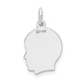 thumbnail image 2 of Auriga Fine Jewelry 14K White Gold Plain .009 Depth Charm for Women (L-18 mm, W-10 mm), 2 of 7