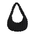 thumbnail image 1 of Bolso de mano con burbujas para mujer, bolso hobo, bolso para las axilas, bolso de hombro plisado (negro), 1 of 9