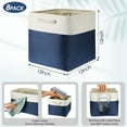 thumbnail image 2 of 8 Pack Collapsible Storage Bins Fabric Storage Bins Polyester Fabric Storage Baskets with Handles Linen Closet Organizer for Shelf Home Closet Towels Toys (Blue White,12 x 12 x 12 In), 2 of 12