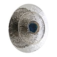 thumbnail image 3 of Benjara Set of 3 Decorative Wall Art Discs- Textured- Silver Steel- Blue Agate, 3 of 6