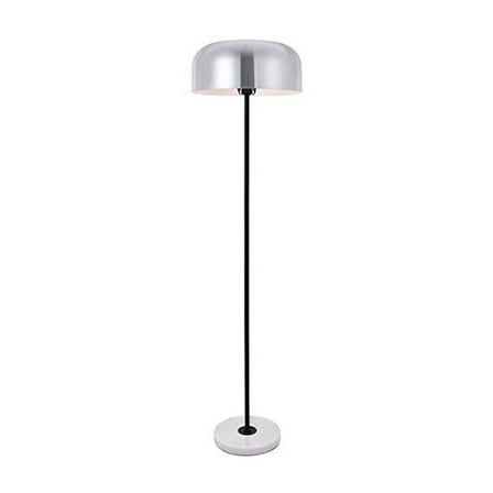 Floor Lamp Brushed Nickel Marble Base - 1 Light Modern Lamp Shade for Living Room Bedroom