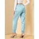 thumbnail image 4 of INSPIRE CHIC Pantalones deportivos de cintura elástica con cordón para mujer, pantalones de chándal de satén hasta el tobillo con bolsillo Azul claro XL, 4 of 6