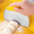 thumbnail image 3 of Sunjoy Tech Dough Cutter Stainless Steel Bench Scraper Double-scale Design Non-Slip Handle Dough Cutter Tool for Home, 3 of 7