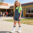 thumbnail image 4 of CYRBOKO Boys Outfit Sets, 3 Pieces Cotton Summer Casual Denim Jumpsuits T-shirts Socks Sets Mint Green Size 3-4 T, 4 of 8