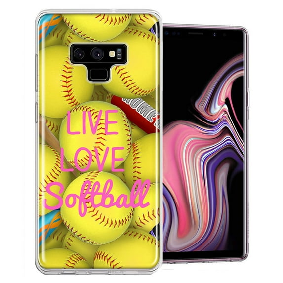 MUNDAZE For Samsung Galaxy Note 9 Love Softball Design Double Layer Phone Case Cover