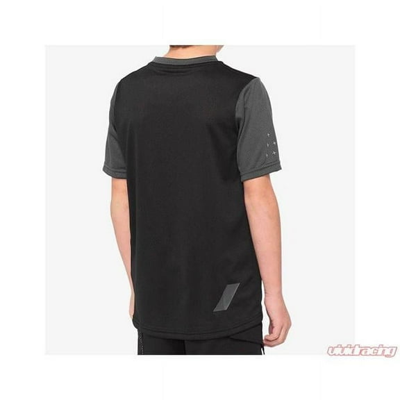 100% Ridecamp Jersey - Black/Charcoal, Short Sleeve, Youth, Medium