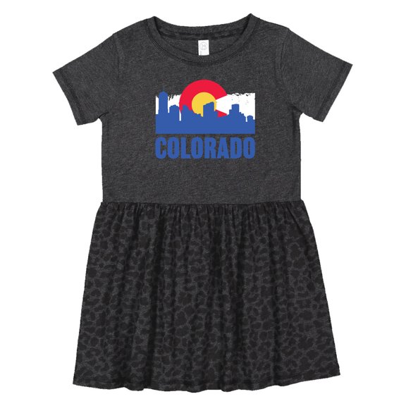 Inktastic Colorado Flag and Skyline Girls Toddler Dress