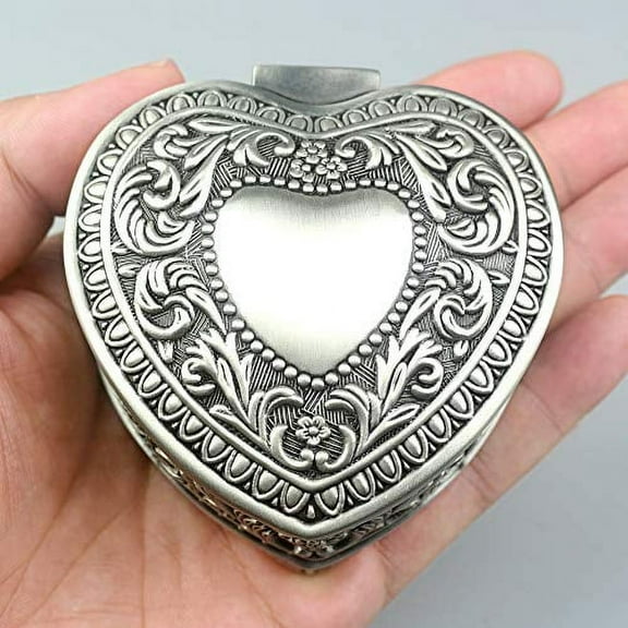 Sinzyo Heart-shaped Emboss Alloy Metal Music Box Wind Up Movement Musical Boxs for Christmas/Birthday/Valentine's Day Tune ; Anastasia (Once Upon a December)