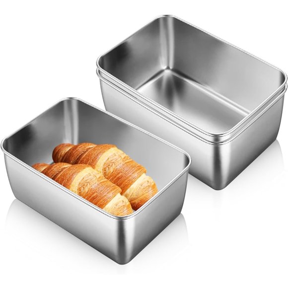 Bicuces 3 Pcs Bread Pans Loaf Pans for Baking Bread Stainless Steel Loaf Toast Baking Pans Tins for for Homemade Meatloaf, Banana, Brownies, Lasagnas, Dishwasher Oven Safe