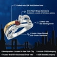 thumbnail image 2 of Gem Stone King 925 Silver and 10K Yellow Gold Lab Grown Diamond and Red Garnet and Lab Grown Diamond Engagement Ring for Women | 1.00 Cttw | Heart Shape Gemstone April Birthstone | Size 9, 2 of 6