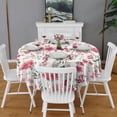 thumbnail image 2 of Pioneer Flower Floral Print Pattern Round Tablecloth 60"x60",Wrinkle Wipeable Table Cloth for Kitchen Dining Room Picnic Patio Party, 2 of 6