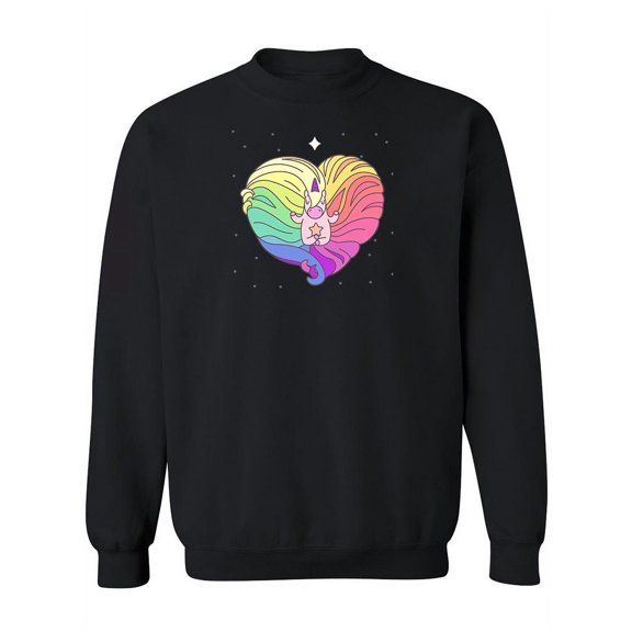 Unicorn Colorful Heart Sweatshirt Women -Image by Shutterstock, Female 5X-Large