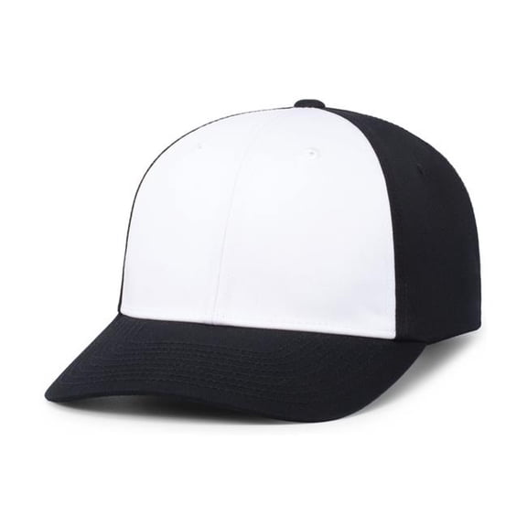 Pacific Headwear P208.505.OS Hybrid Snapback Dad Cap, White & Black - One Size