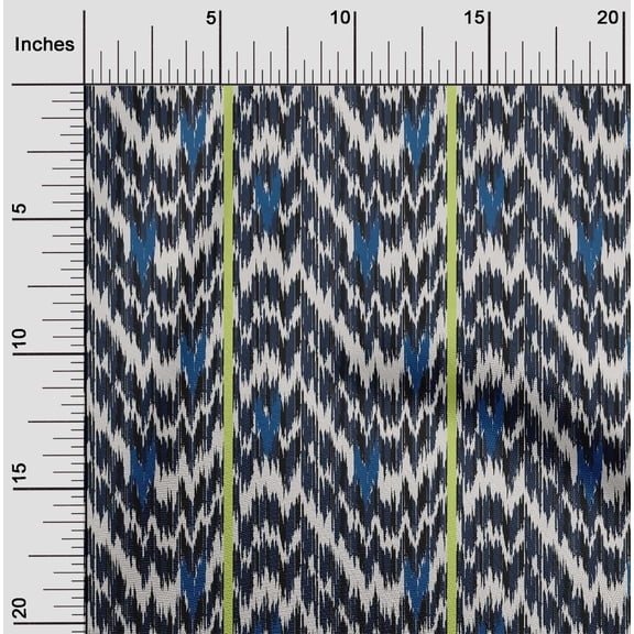 oneOone Viscose Chiffon Fabric Stripe & Chevron Ikat Print Fabric BTY 42 Inch Wide