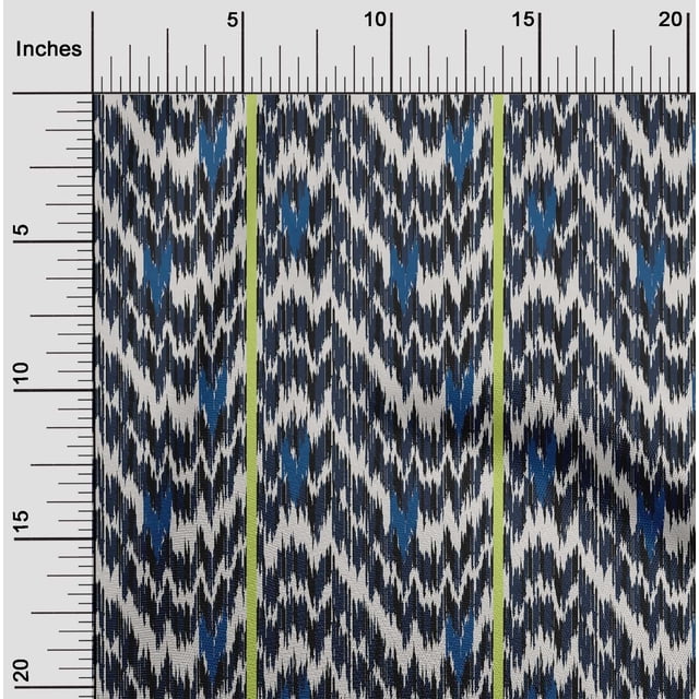 oneOone Coton Popeline Tissu Rayé & Chevron Ikat Impression Tissu à Coudre BTY 56 Pouces de Large