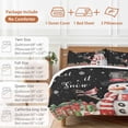 thumbnail image 6 of Christmas Snowman Bedding Duvet Cover Set Twin Size 4 Pieces Snowflake Gift Bird Winter Black Bedding Set with Zipper Closure, 1 Comforter Cover 68x86 Inches 1 Flat Sheet & 2 Pillow Cases, 6 of 7
