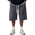 thumbnail image 2 of Men's Baggy Sweat Shorts 2026 Fleece Cotton Y2k Shorts Casual Under Knee Shorts Hem Gym Shorts with Pockets Gray XL, 2 of 6