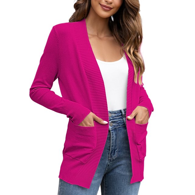 HKEDES Cardigan pour Femmes Cardigan Léger Décontracté en Tricot Chandails pour Femmes P-2x