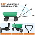 thumbnail image 3 of Dump Cart for Hauling Heavy-Duty Garden Utility Wagon with 10" All-Terrain Tires, 180° Adjustable Handle & Quick Release, for Yard, Lawn Work, Lands 1200 lbs | Green bucket + black iron handle, 3 of 6