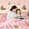 thumbnail image 4 of Erosebridal Xmas Gingerbread Full Size Comforter Sets, Cartoon Christmas Tree Bedding Comforter Set, Pink White, Pink Reversible, 3pcs, 1 Comforter and 2 Pillowcases, 4 of 7