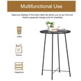 thumbnail image 5 of VECELO 3-Piece Bar Table Set with 2 Stools, Space Saving Round Pub Table Set for Breakfast Nook, Bistro, Dining Room, Kitchen, Black, 5 of 9