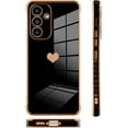 thumbnail image 4 of for Samsung Galaxy A54 5G Case Love Heart Plating Electroplate Luxury Elegant Case Camera Protector Soft TPU Shockproof Protective Corner Back Cover Galaxy A54 5G Case -Black, 4 of 5