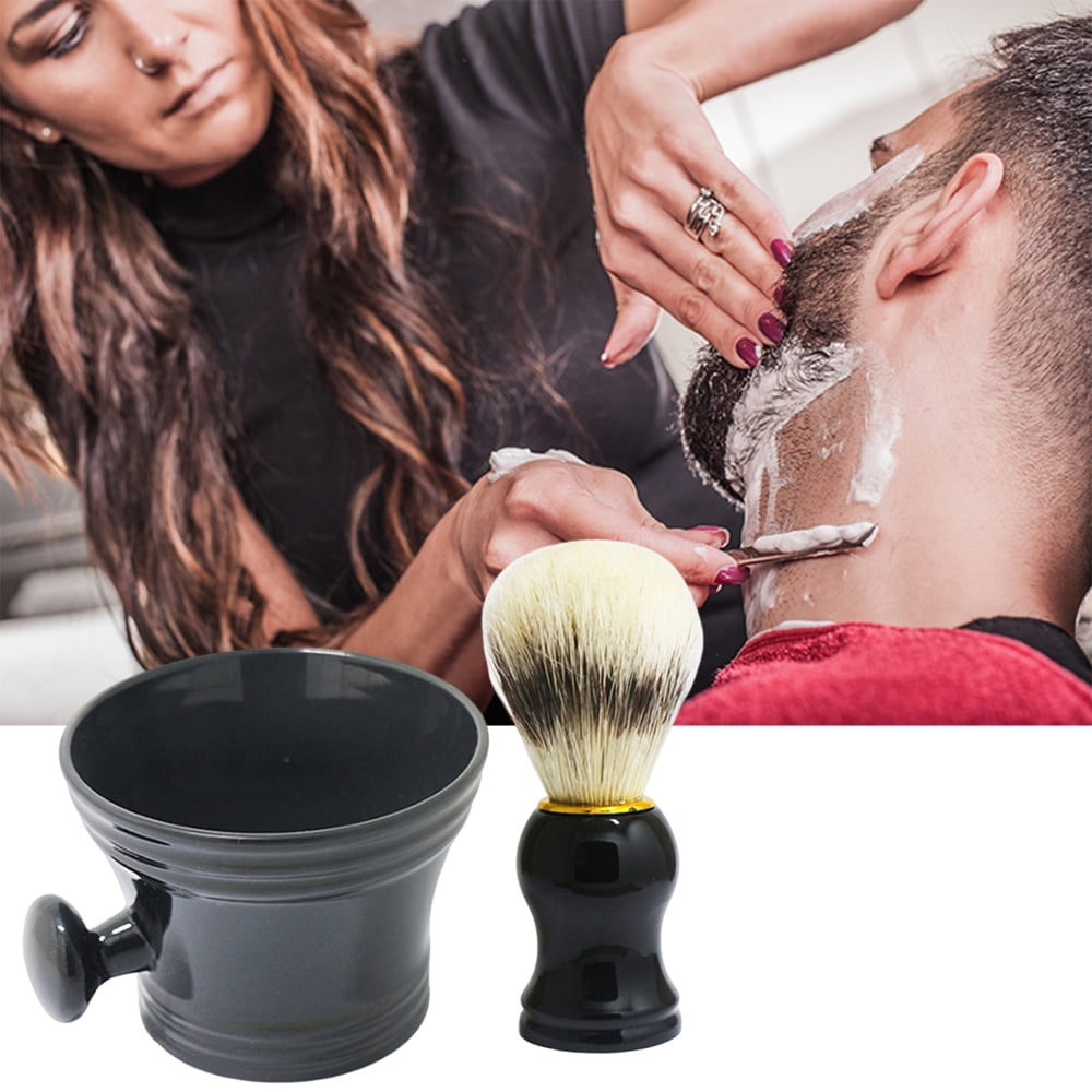 Men's Shaving Brush Kit Safety Razor Grooming Gift Set with Soap Bowl