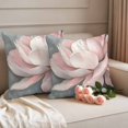thumbnail image 2 of Retro Spring Floral Pillow Covers 2 Pack Watercolor Pink Lotus Flower Botanical Pillowcase Waterproof Outdoor Throw Pillow Cover for Patio Garden Square Cushion 18”x18”, 2 of 9