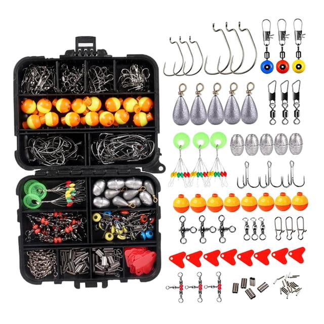264 unids / caja de accesorios que incluye de pivotante broche de peso platina terminal caja de almacena - Sunnimix Kits de señuelos de pesca