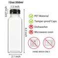 thumbnail image 2 of Botellas de plástico para jugo Moretoes 350 ml con tapas, 40 unidades, transparentes, 2 of 6